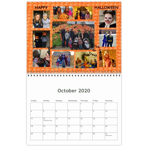 Calendar 2020 By Debbie Oct 2020