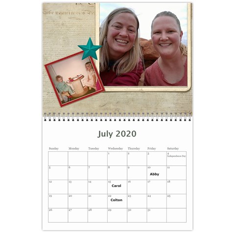 Calendar By Lynette Jul 2020