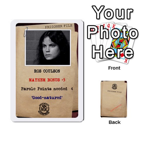 Prisoner Character Cards 2020 By Matthew Meadows Front - Diamond9
