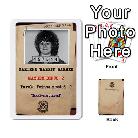 Prisoner Character Cards 2020 By Matthew Meadows Front - Diamond10
