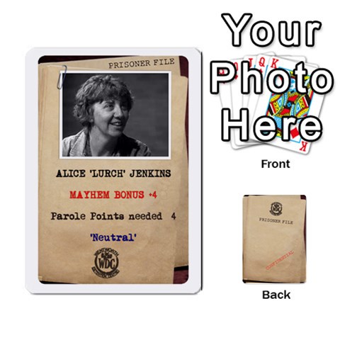 Prisoner Character Cards 2020 By Matthew Meadows Front - Club9