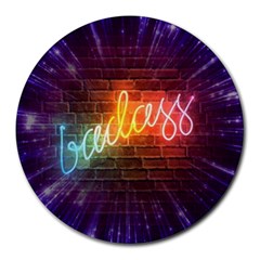 Badass - Collage Round Mousepad