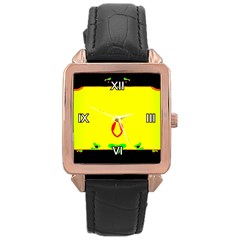 Rose Gold Leather Watch 