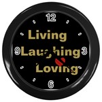 Living Laughing Loving - Wall Clock (Black)