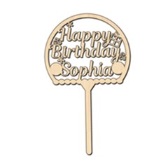 Personalized Birthday Cake Topper - Wood Ornament