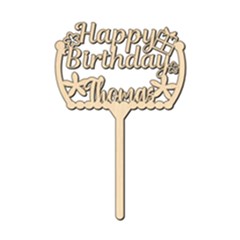 Personalized Birthday Cake topper - Wood Ornament