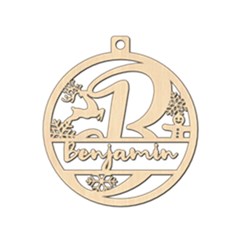 Personalized Letter B - Wood Ornament