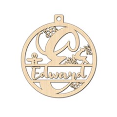 Personalized Letter E - Wood Ornament Personalized Letter E - Wood Ornament
