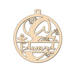 Personalized Letter E - Wood Ornament