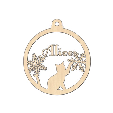 Personalized Snowflake Cat Stand Up By Anita Front