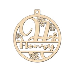 Personalized Letter H - Wood Ornament