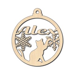 Personalized Big Name Cat Stand Up - Wood Ornament