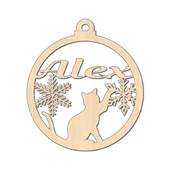 Personalized Big Name Cat Stand Up - Wood Ornament