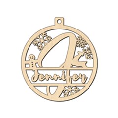 Personalized Letter J - Wood Ornament
