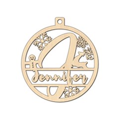 Personalized Letter J - Wood Ornament