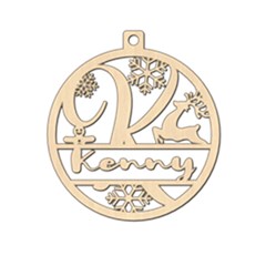 Personalized Letter K - Wood Ornament