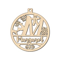 Personalized Letter M - Wood Ornament