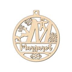 Personalized Letter M - Wood Ornament