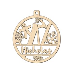 Personalized Letter N - Wood Ornament Personalized Letter N - Wood Ornament