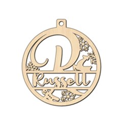 Personalized Letter R - Wood Ornament