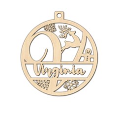 Personalized Letter V - Wood Ornament