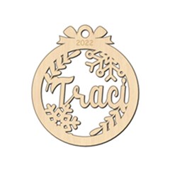 Personalized Ribbon Snowflake Xmas Bubble Oval - Wood Ornament