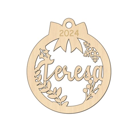 Personalized Big Ribbon With Leaf Oval By Oneson Front