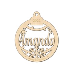 Personalized Big Name Snowflakes Xmas Bubble - Wood Ornament