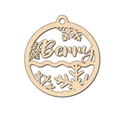Personalized Half Snowflake Curl Line Xmas Bubble - Wood Ornament