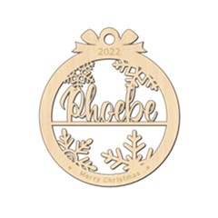 Personalized Half Snowflakes Xmas Bubble - Wood Ornament