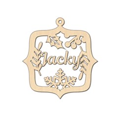 Personalized Square Xmas Decor - Wood Ornament Personalized Square Xmas Decor - Wood Ornament