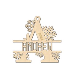 Personalized Letter A - Wood Ornament