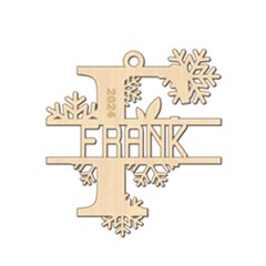 Personalized Letter F - Wood Ornament