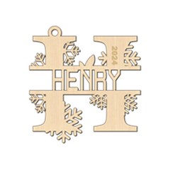 Personalized Letter H - Wood Ornament