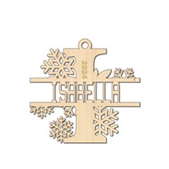 Personalized Letter I - Wood Ornament