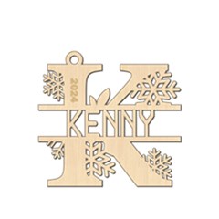 Personalized Letter K - Wood Ornament