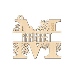 Personalized Letter M - Wood Ornament