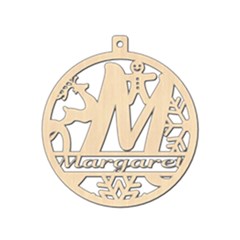 Personalized Letter M - Wood Ornament