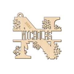 Personalized Letter N - Wood Ornament