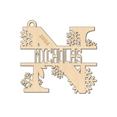 Personalized Letter N - Wood Ornament