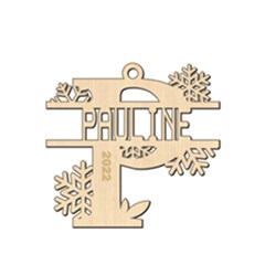 Personalized Letter P - Wood Ornament