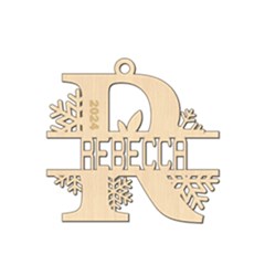 Personalized Letter R - Wood Ornament