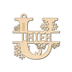 Personalized Letter U - Wood Ornament