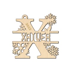 Personalized Letter X - Wood Ornament