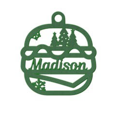 Personalized Burger Christmas Tree - Wood Ornament