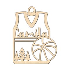 Personalized Basketball Top Christmas - Wood Ornament