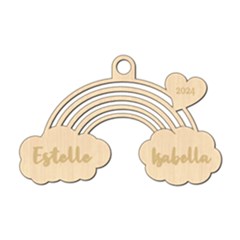 Personalized Rainbow Twins - Wood Ornament