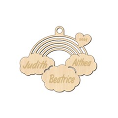 Personalized Rainbow Triplets 2 - Wood Ornament