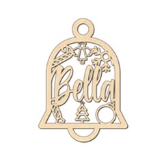 Personalized Bell with Angel Xmas - Wood Ornament