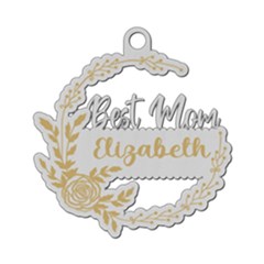 Personalized Best Mom Rose - Wood Ornament